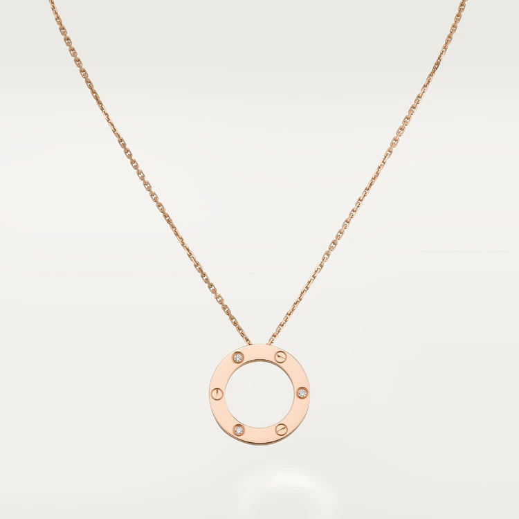 [⭐Seralia]LOVE NECKLACE 16MM 3 DIAMONDS