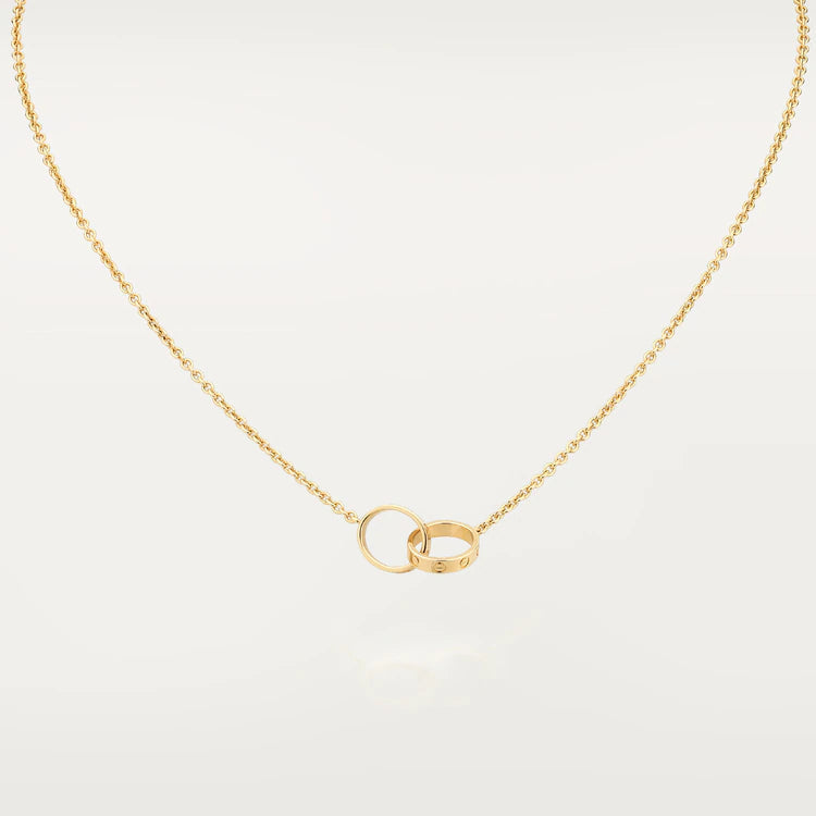 [⭐Seralia]LOVE NECKLACE DOUBLE RING GOLD