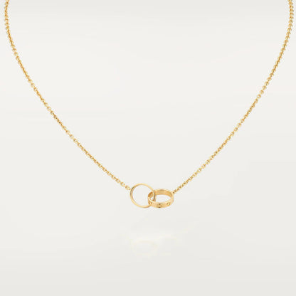 [⭐Seralia]LOVE NECKLACE DOUBLE RING GOLD
