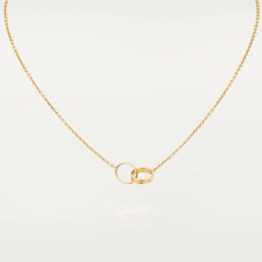 [⭐Seralia]LOVE NECKLACE DOUBLE RING GOLD