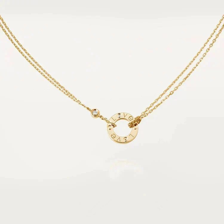 [⭐Seralia]LOVE NECKLACE 16MM 2 DIAMONDS