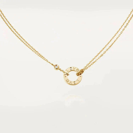[⭐Seralia]LOVE NECKLACE 16MM 2 DIAMONDS