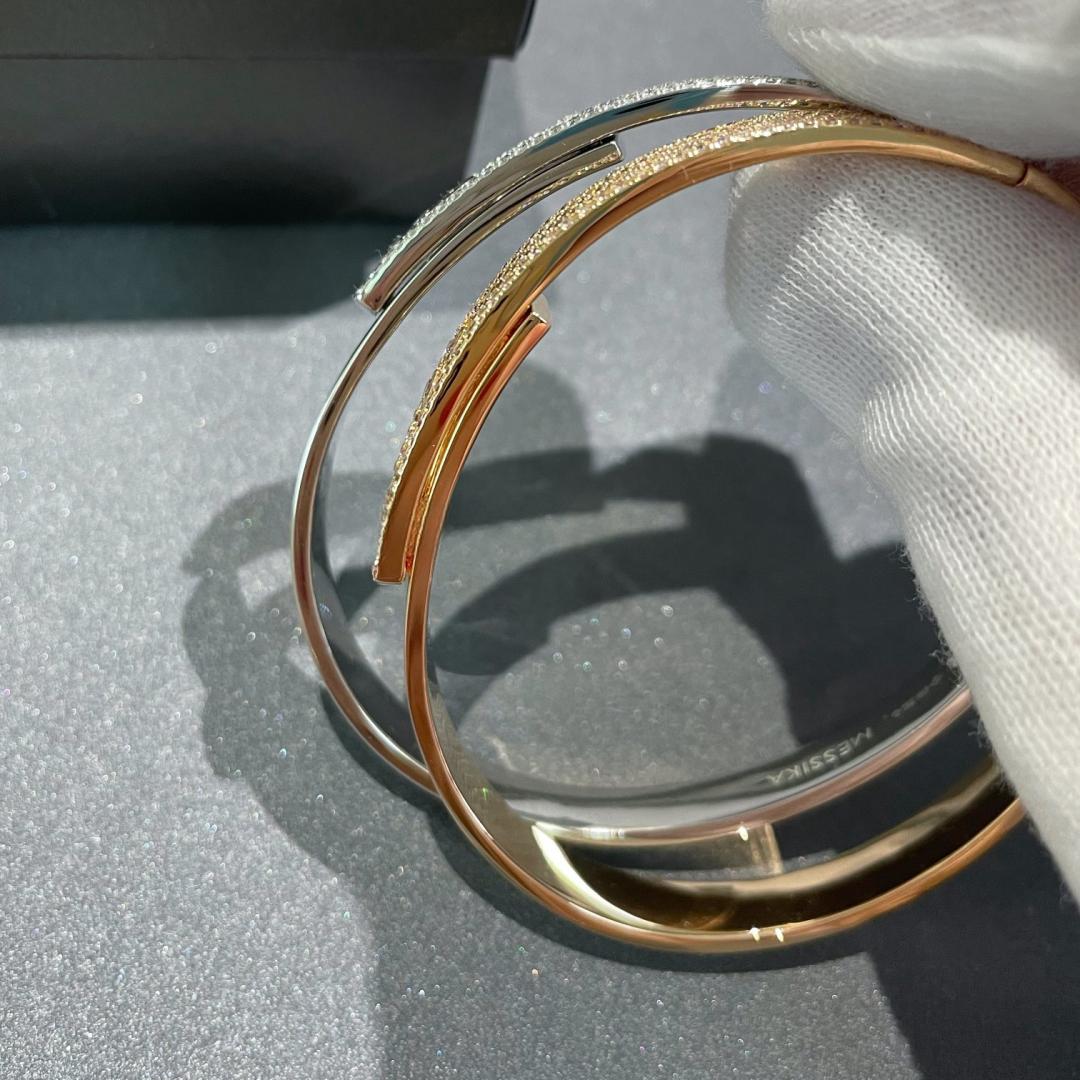 [⭐Seralia]Move Noa Rose Gold Pavé Diamond Bangle Bracelet