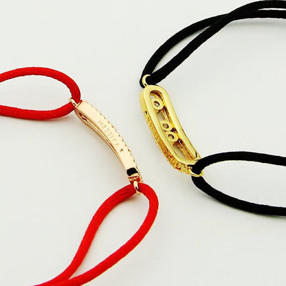 [⭐Seralia]Messika Care(s) pink cord pavé bracelet