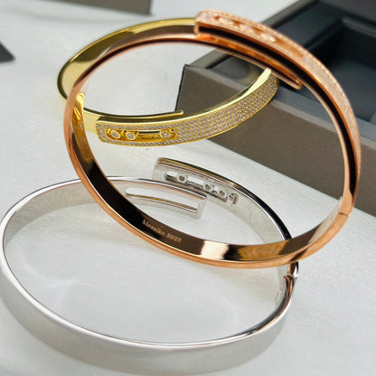 [⭐Seralia]Move Noa Rose Gold Pavé Diamond Bangle Bracelet