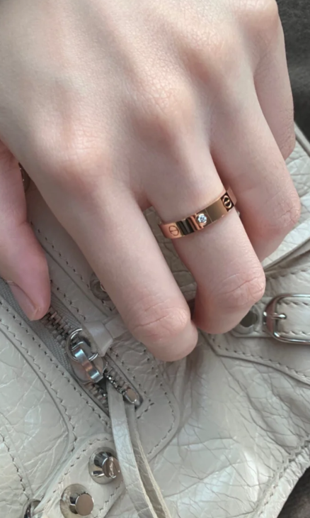 [⭐Seralia]LOVE RING 4MM 1 DIAMOND