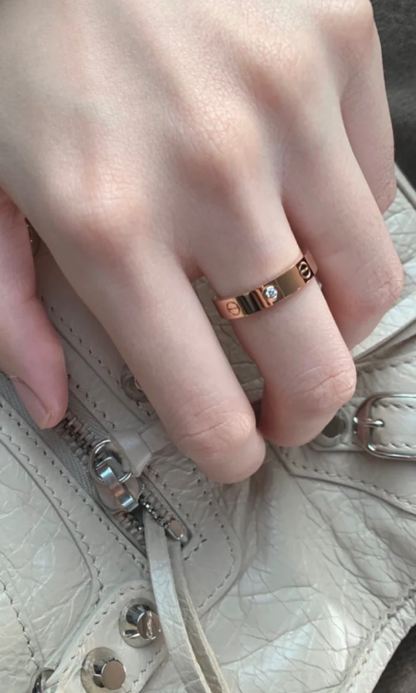 [⭐Seralia]LOVE RING 4MM 1 DIAMOND