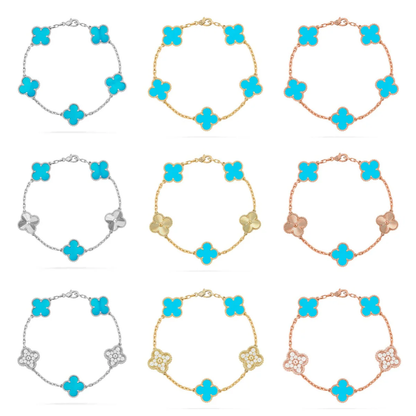 [⭐Seralia] CLOVER 5 MOTIF TURQUOISE BRACELET COLLECTION