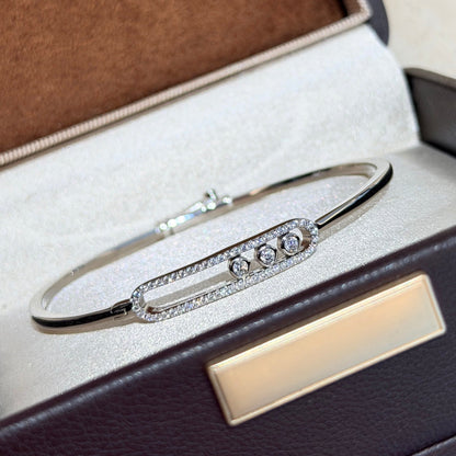 [⭐Seralia]Move Pavé Diamond Bangle Bracelet M