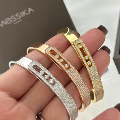 [⭐Seralia]Move Noa Rose Gold Pavé Diamond Bangle Bracelet
