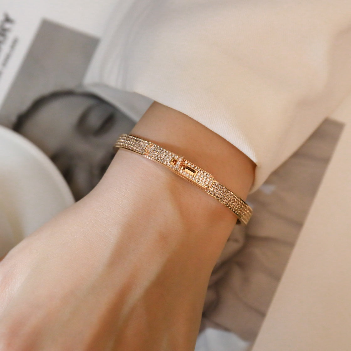 [⭐Seralia]KELLY BRACELET DIAMOND PAVED
