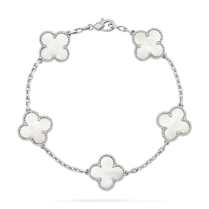 [⭐Seralia]CLOVER WHITE PEARL MOP 5 MOTIF BRACELET COLLECTION