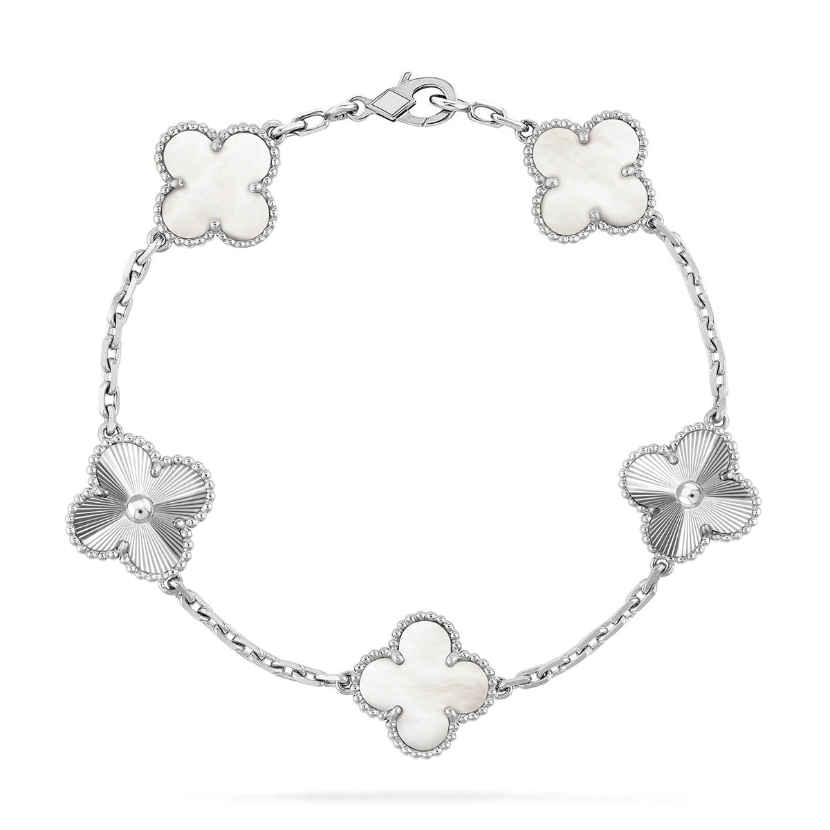 [⭐Seralia]CLOVER WHITE PEARL MOP 5 MOTIF BRACELET COLLECTION