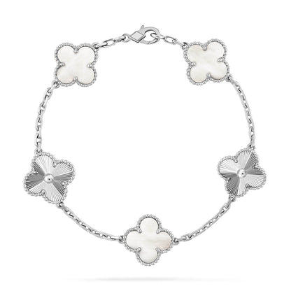 [⭐Seralia]CLOVER WHITE PEARL MOP 5 MOTIF BRACELET COLLECTION