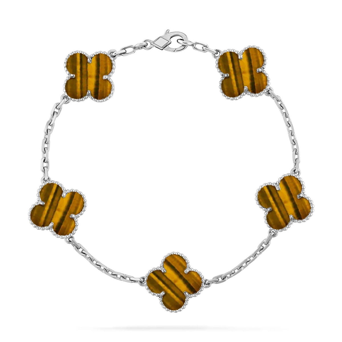 [⭐Seralia] CLOVER 5 MOTIFS TIGER EYE BRACELET COLLECTION