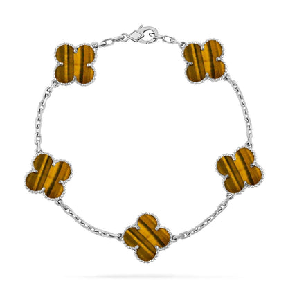 [⭐Seralia] CLOVER 5 MOTIFS TIGER EYE BRACELET COLLECTION