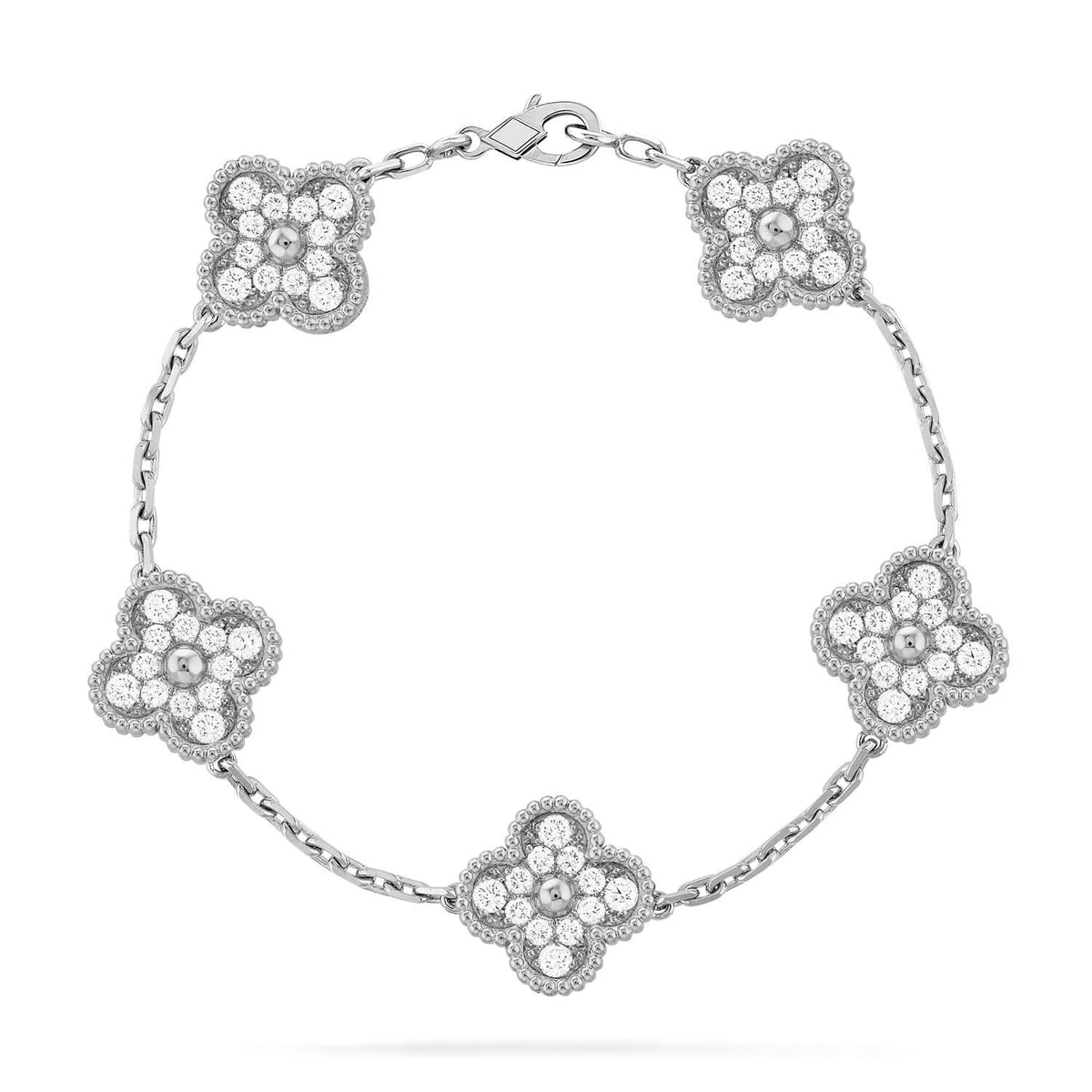 [⭐Seralia] CLOVER 5 MOTIF FULL DIAMOND BRACELET COLLECTION