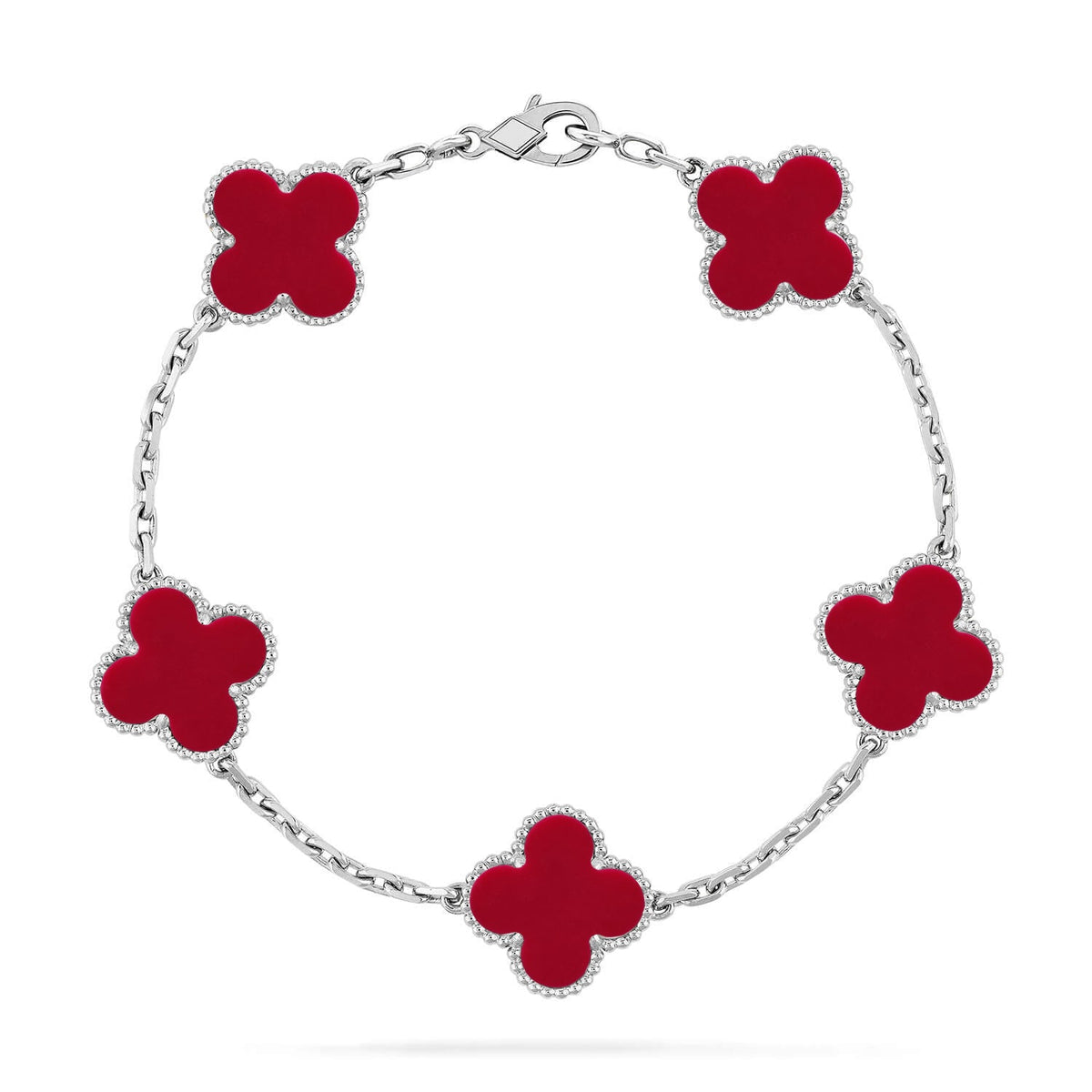 [⭐Seralia] CLOVER 5 MOTIF RED CORNELIAN BRACELET COLLECTION