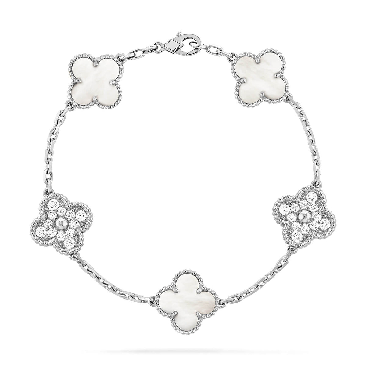 [⭐Seralia]CLOVER WHITE PEARL MOP 5 MOTIF BRACELET COLLECTION