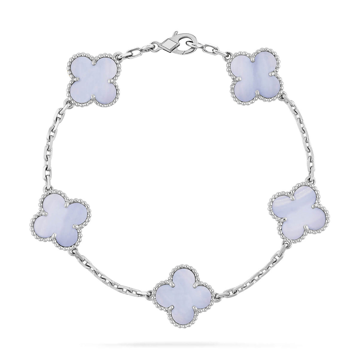 [⭐Seralia] CLOVER 5 MOTIF PURPLE CHALCEDONY BRACELET COLLECTION