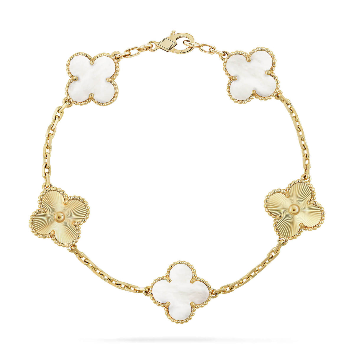 [⭐Seralia]CLOVER WHITE PEARL MOP 5 MOTIF BRACELET COLLECTION