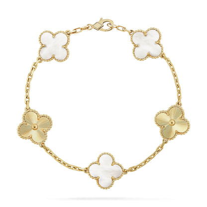 [⭐Seralia]CLOVER WHITE PEARL MOP 5 MOTIF BRACELET COLLECTION