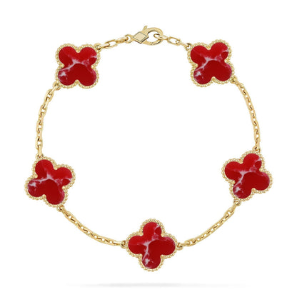 [⭐Seralia]CLOVER 5 MOTIF RED PATTERN BRACELET COLLECTION