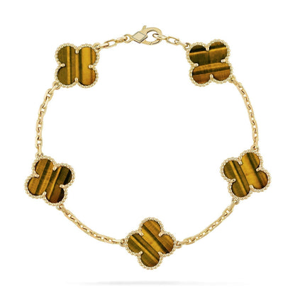 [⭐Seralia] CLOVER 5 MOTIFS TIGER EYE BRACELET COLLECTION