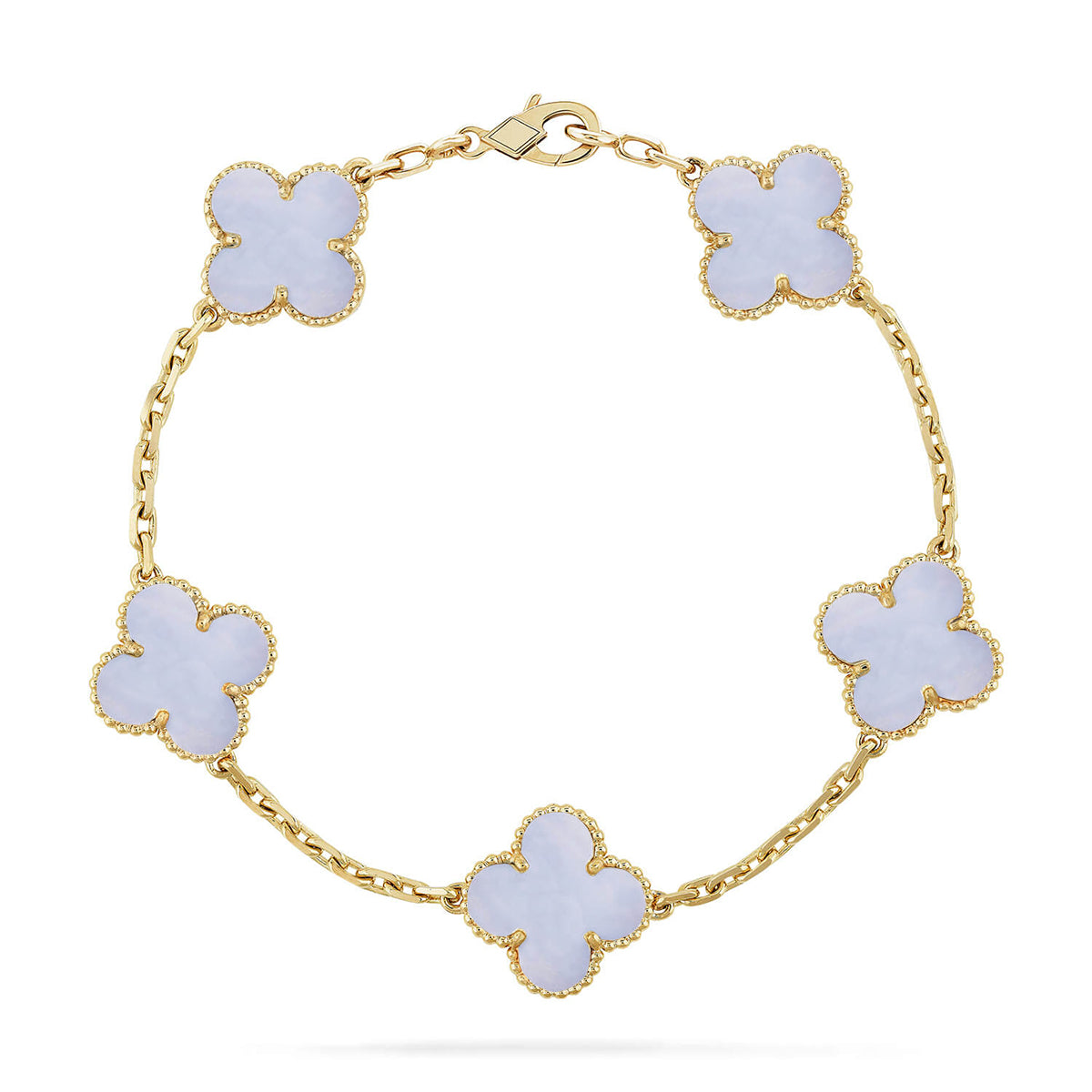 [⭐Seralia] CLOVER 5 MOTIF PURPLE CHALCEDONY BRACELET COLLECTION