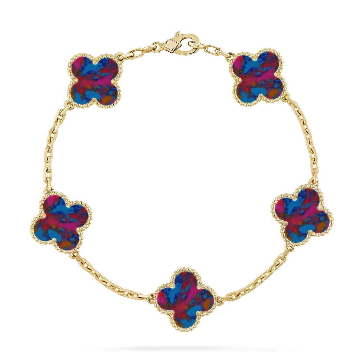 [⭐Seralia]CLOVER 5 MOTIF COLOR GEMSTONES BRACELET COLLECTION
