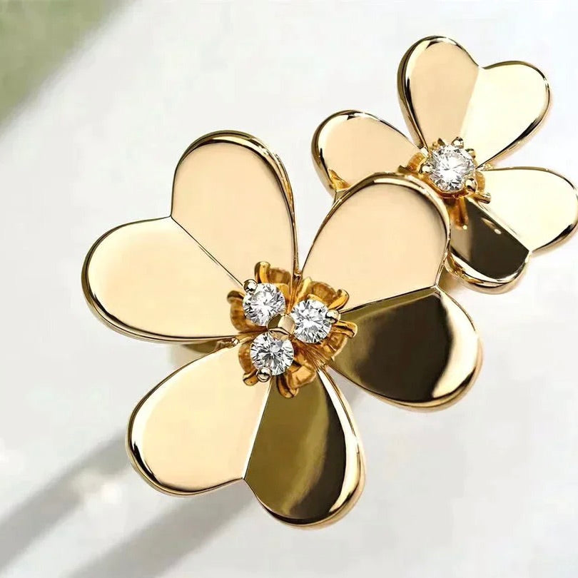 [⭐Seralia]CLOVER COMOS GOLD DIAMOND RING