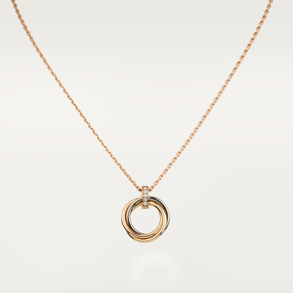 [⭐Seralia]TRINITY NECKLACE GOLD  DIAMONDS