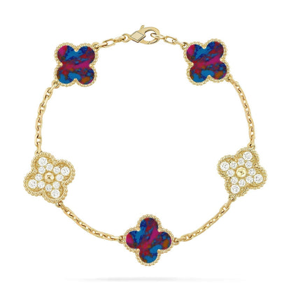 [⭐Seralia]CLOVER 5 MOTIF COLOR GEMSTONES BRACELET COLLECTION