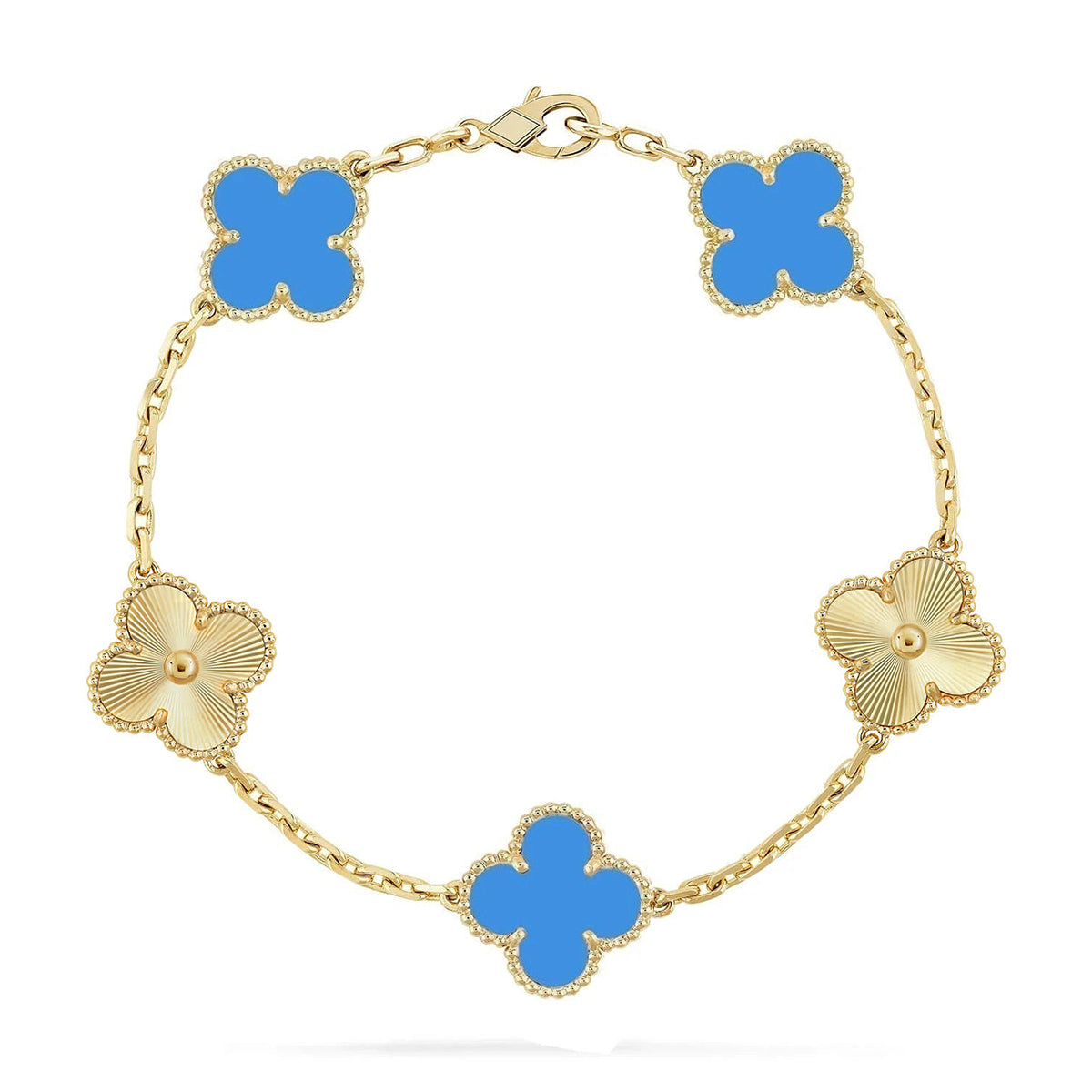 [⭐Seralia] CLOVER 5 MOTIF BLUE AGATE BRACELET COLLECTION