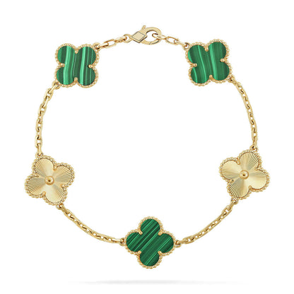 [⭐Seralia] CLOVER 5 MOTIF MALACHITE BRACELET COLLECTION