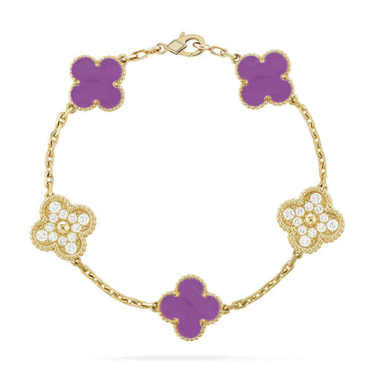[⭐Seralia] CLOVER 5 MOTIF VIOLET BRACELET COLLECTION