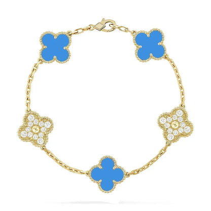[⭐Seralia] CLOVER 5 MOTIF BLUE AGATE BRACELET COLLECTION