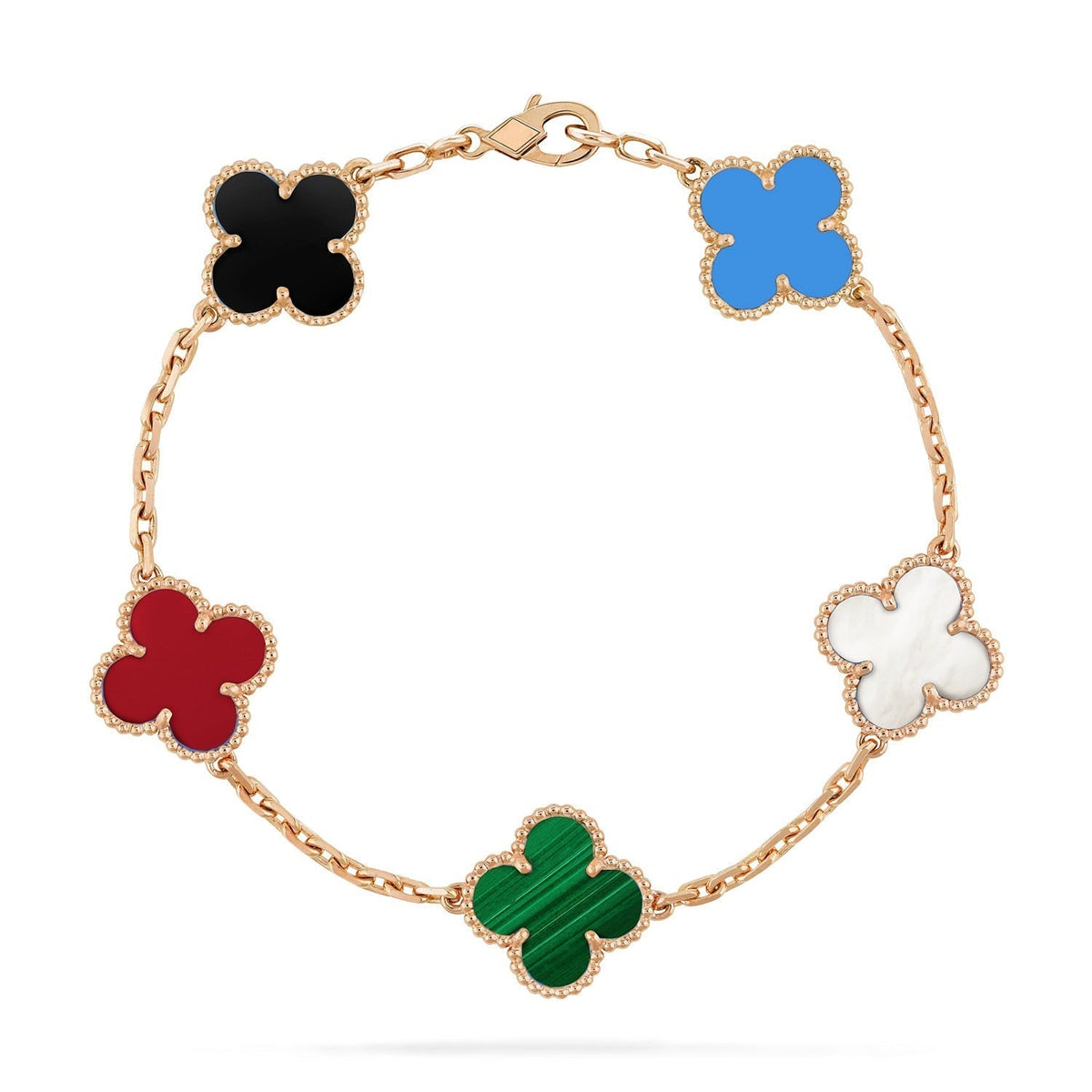 [⭐Seralia]CLOVER 5 MOTIFS MULTICOLOR BRACELET