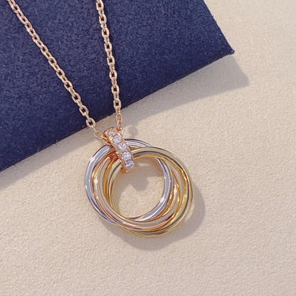 [⭐Seralia]TRINITY NECKLACE GOLD  DIAMONDS