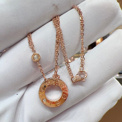 [⭐Seralia]LOVE NECKLACE 16MM 2 DIAMONDS