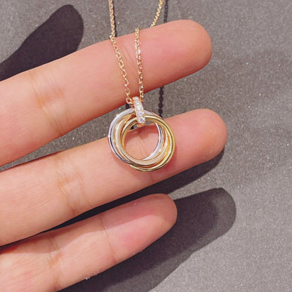 [⭐Seralia]TRINITY NECKLACE GOLD  DIAMONDS
