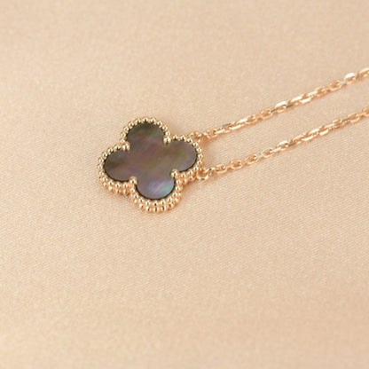 [⭐Seralia]CLOVER 15MM  GRAY MOTHER OF PEARL NECKLACE