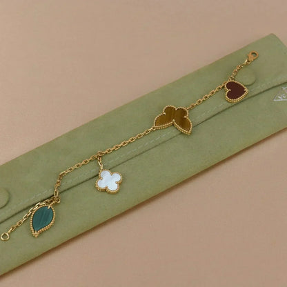 [⭐Seralia]LUCKY SPRING 5 MOTIF GOLD BRACELET