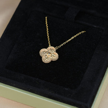 [⭐Seralia]CLOVER 15MM  BRONZING NECKLACE