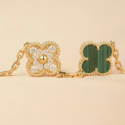 [⭐Seralia] CLOVER 5 MOTIF MALACHITE BRACELET COLLECTION