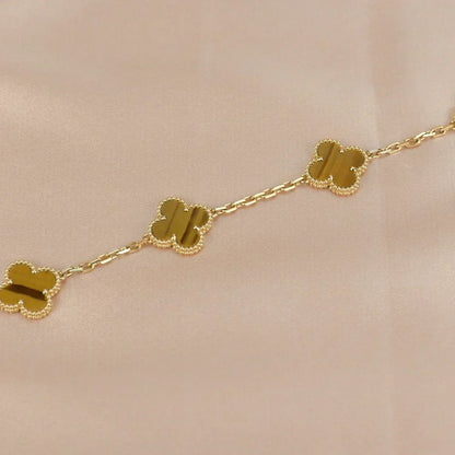 [⭐Seralia] CLOVER 5 MOTIFS TIGER EYE BRACELET COLLECTION