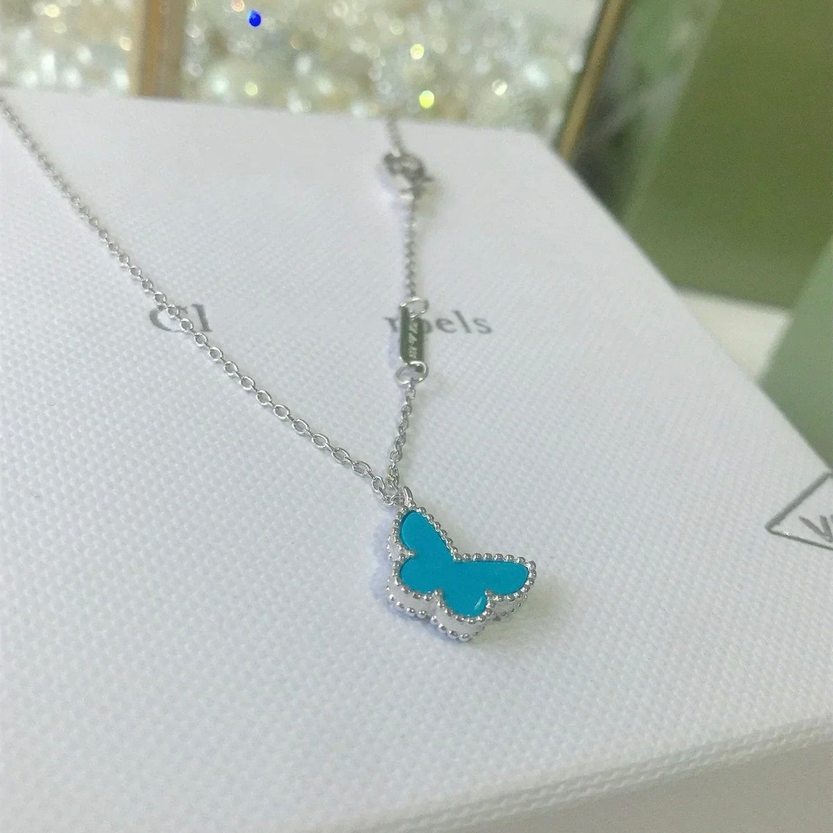 [⭐Seralia]BUTTERFLY TURQUOISE BUTTERFLY BRACELET SILVER