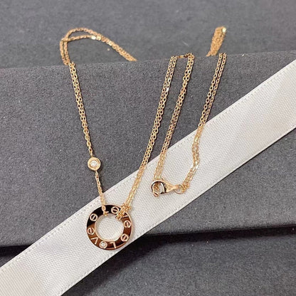 [⭐Seralia]LOVE NECKLACE 16MM 2 DIAMONDS