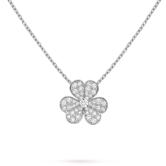 [⭐Seralia]CLOVER DIAMOND NECKLACE SILVER