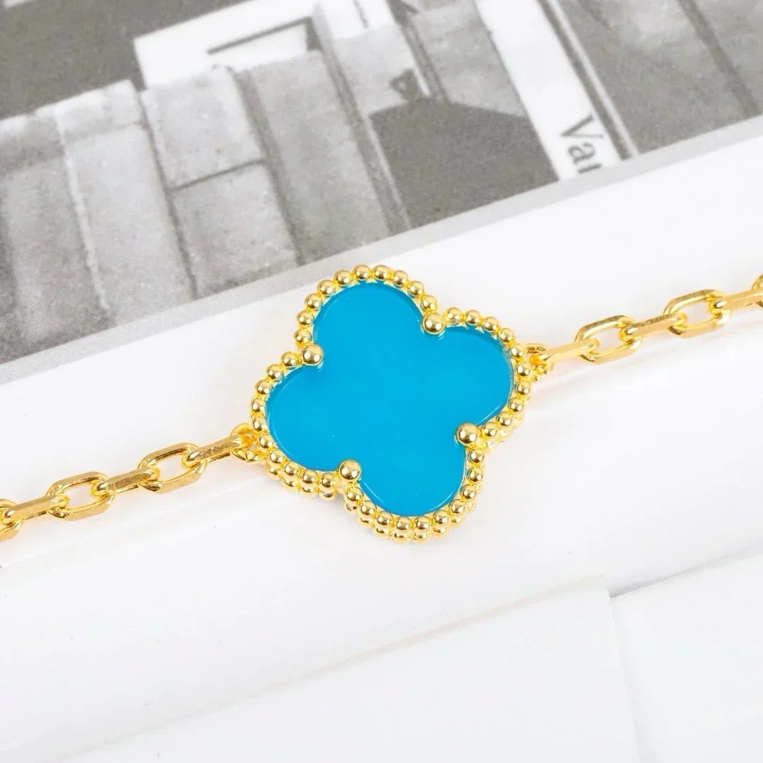 [⭐Seralia] CLOVER 5 MOTIF TURQUOISE BRACELET COLLECTION
